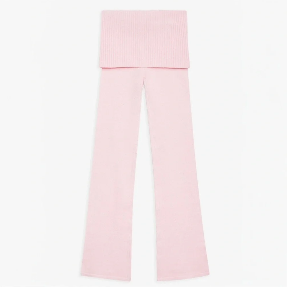 NWT Frankie's Bikinis Mason Cloud Knit Flare Pant Foldovers - Picture 7 of 8